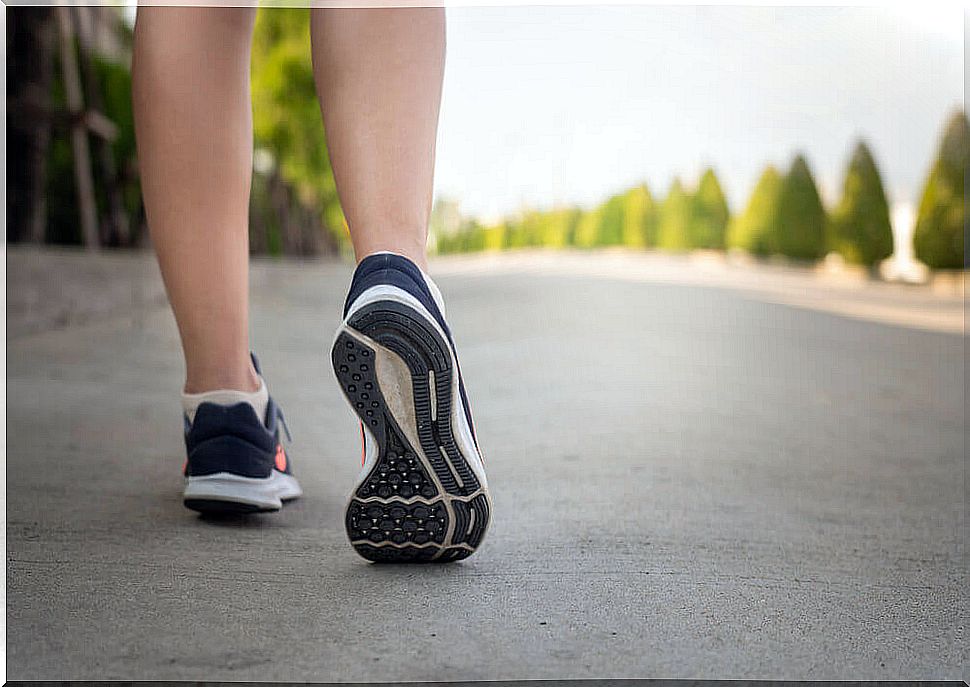 Walking as a way of doing sports for health.