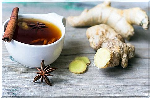 Ginger and cinnamon tea for cough