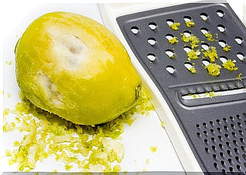 Lemon grated with grater