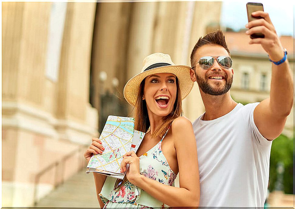 Couple taking a selfie