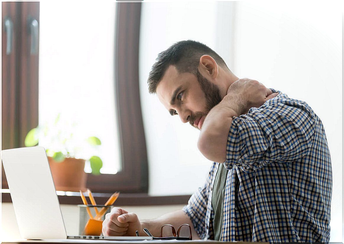 Man with neck pain