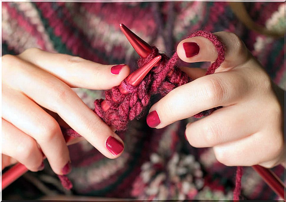 Woman weaving