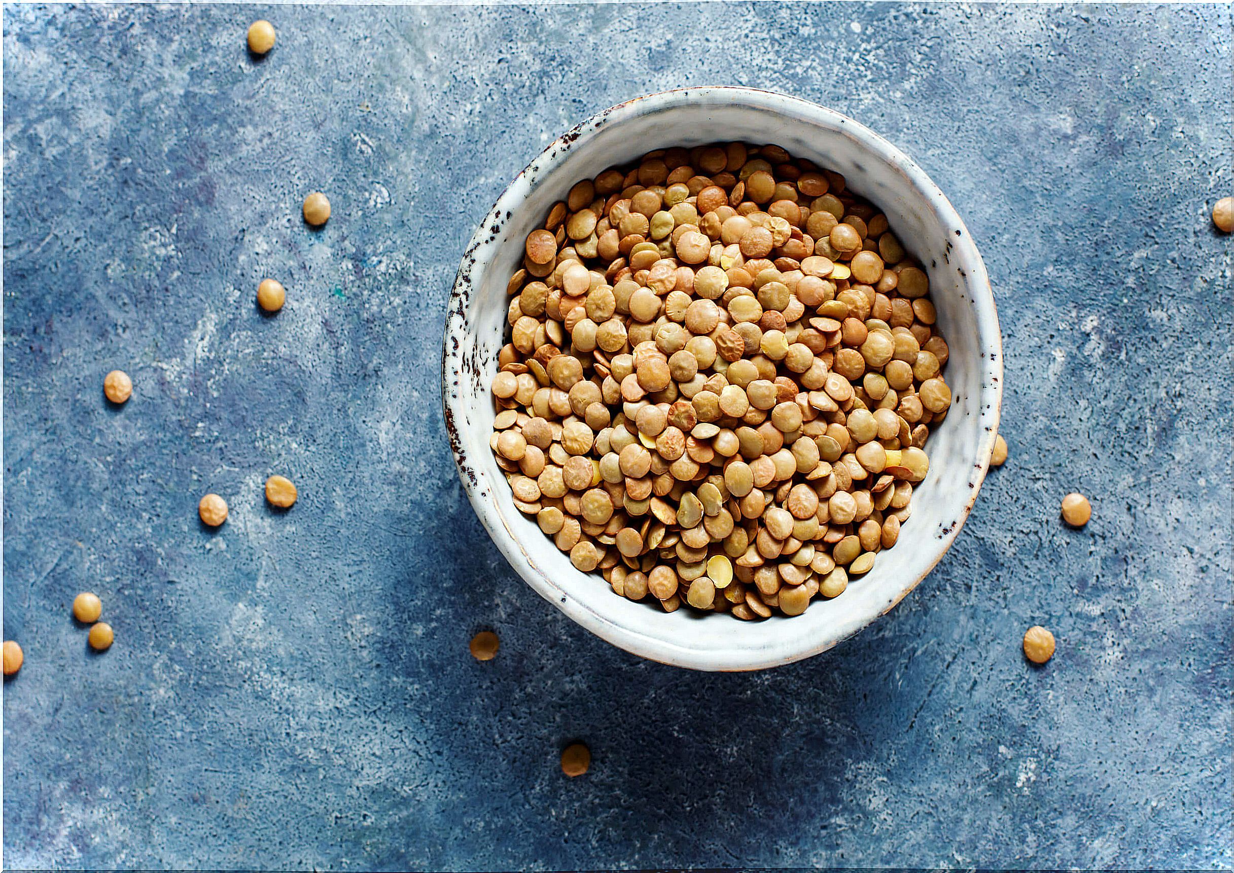 Lentils on a plate.